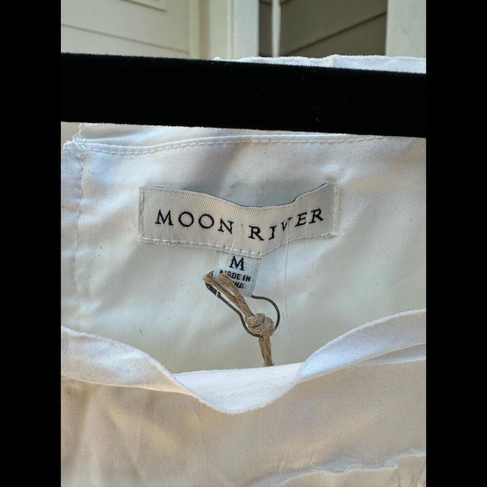 Moon River Womens White Long-Sleeve Ruffle Mini Dress S/M - Picture 3 of 7